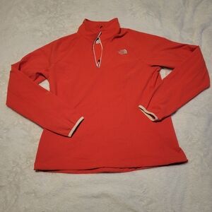 Orange North Face Quarter Zip Pullover, Women's L